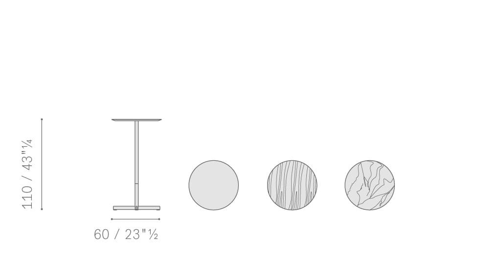 Высокий круглый стол из грецкого ореха со спицами Poltrona Frau ARCH-00151728 - Вид №5