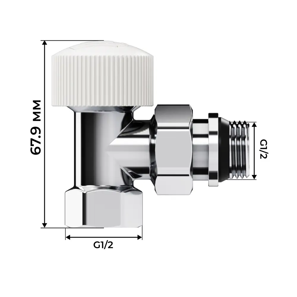 Термостатический комплект для радиатора угловой Royal Thermo Design 1/2" латунь цвет хром 89423316 STLM-2156310  - Вид №4