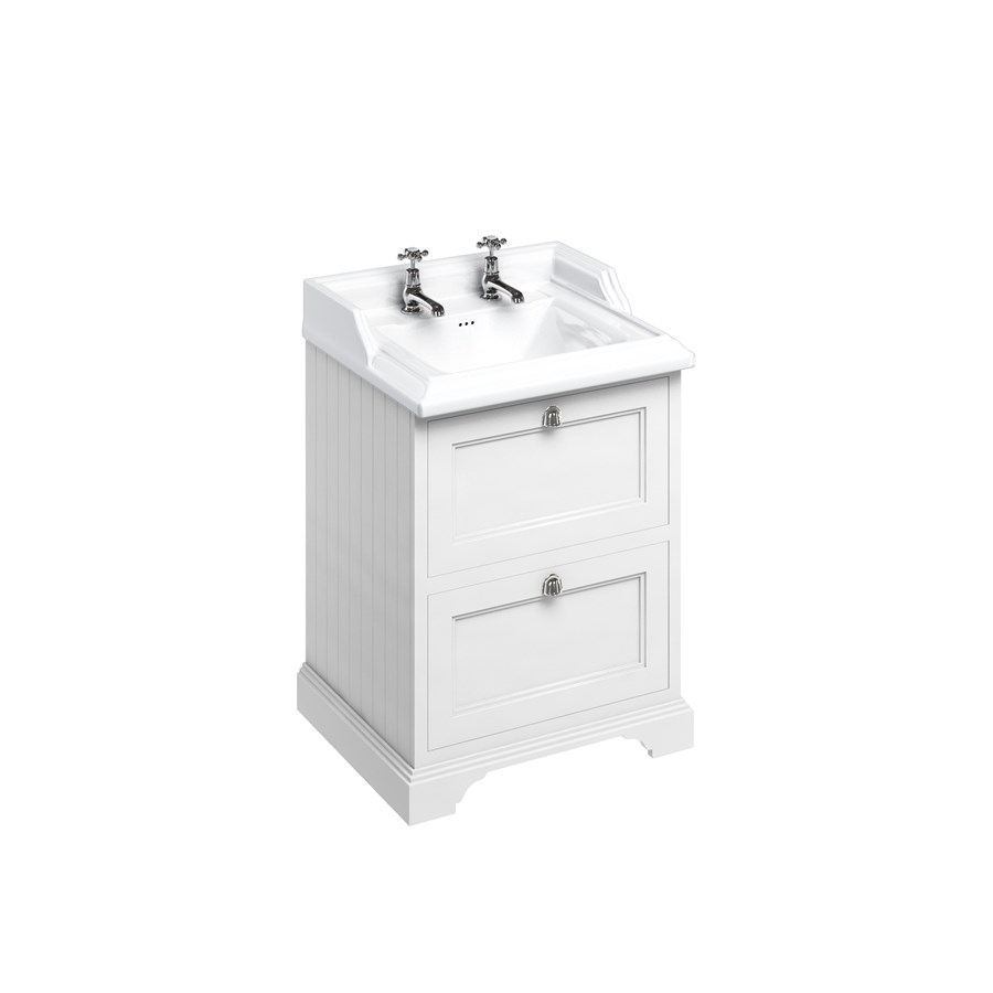 Burlington Отдельностоящий блок 65 с 2 ящиками и классической раковиной Classic Grey с 1 отверстием под смеситель Раковина FF9G_B15 1TH  - Вид №2