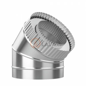 Сэндвич-отвод LAVA 200/300, угол 45*, нерж. 439 (0,5)/оцин. (0,5)