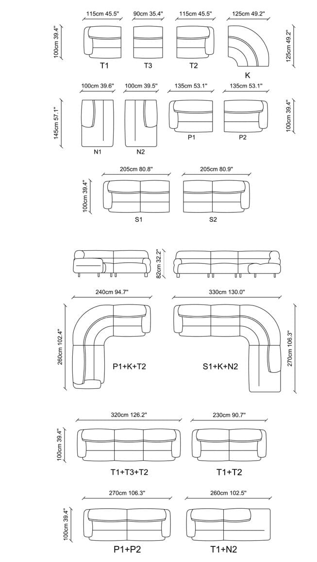 Модульный угловой диван из ткани NDESIGN Ezora ARCH-00074007 - Вид №6