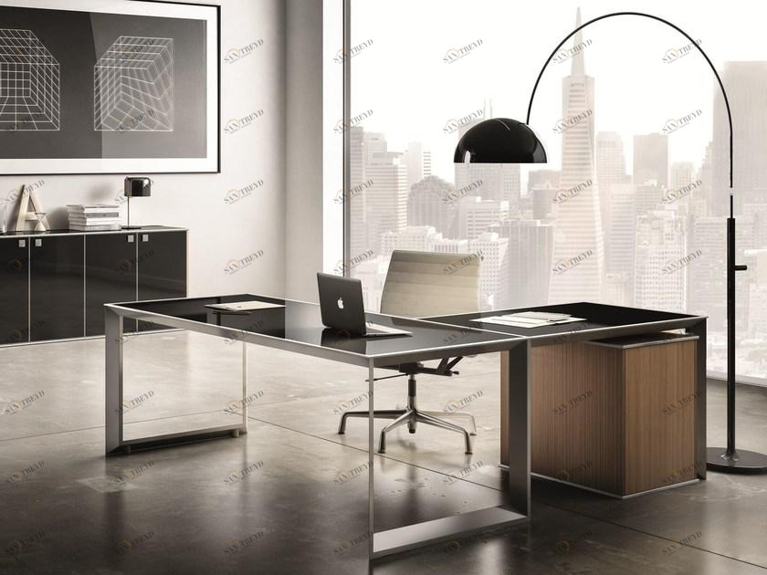 IFT Угловой стол из алюминия и стекла 45/90 sun-id-1446071