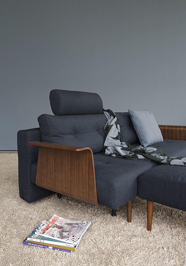 Диван Recast Plus с подлокотниками Rests из ореха, зеленый Innovation Living RECASTPLUS540 - Вид №1