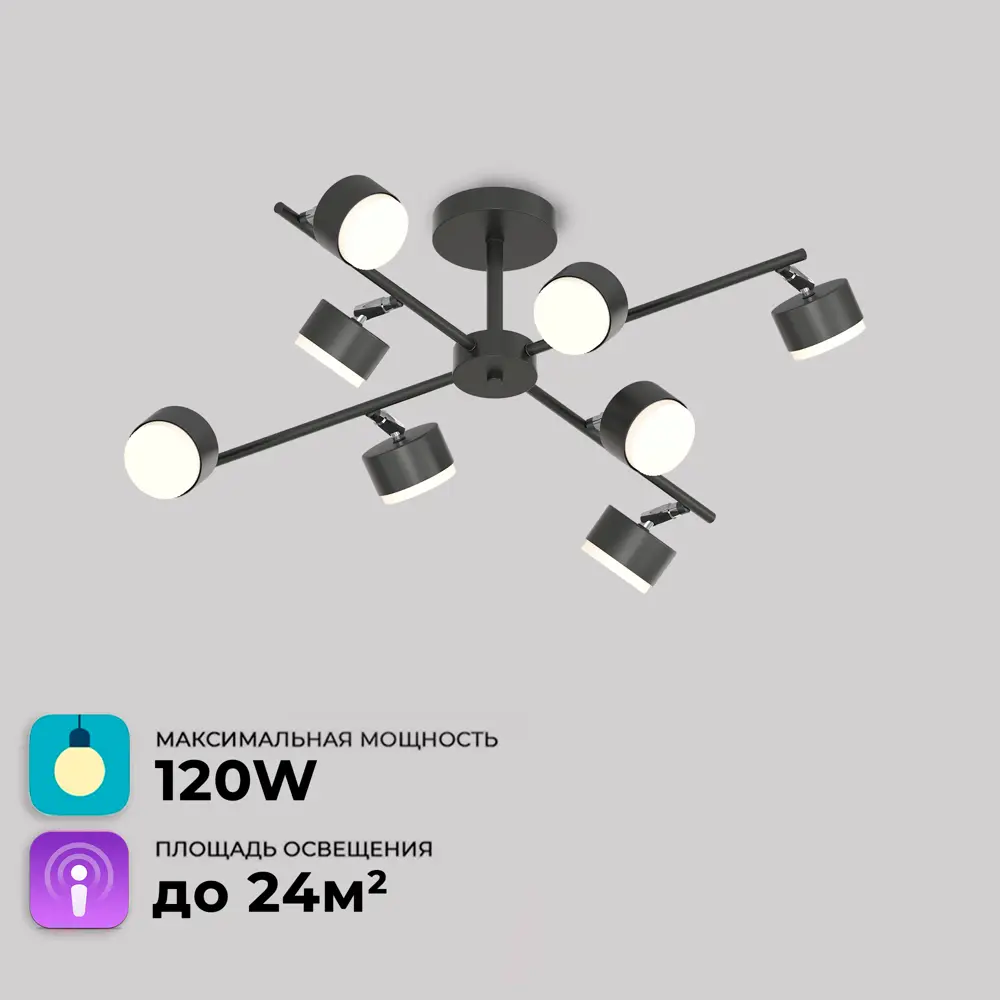 Люстра СЕМЬ ОГНЕЙ Грет - 8-рожковая потолочная в стиле лофт 89421930 STLM-1566232 - Вид №9