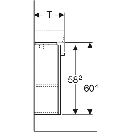 862040000 Шкафчик для раковины Geberit Renova Compact, с одной дверью, с укороченным вылетом Geberit  - Вид №4