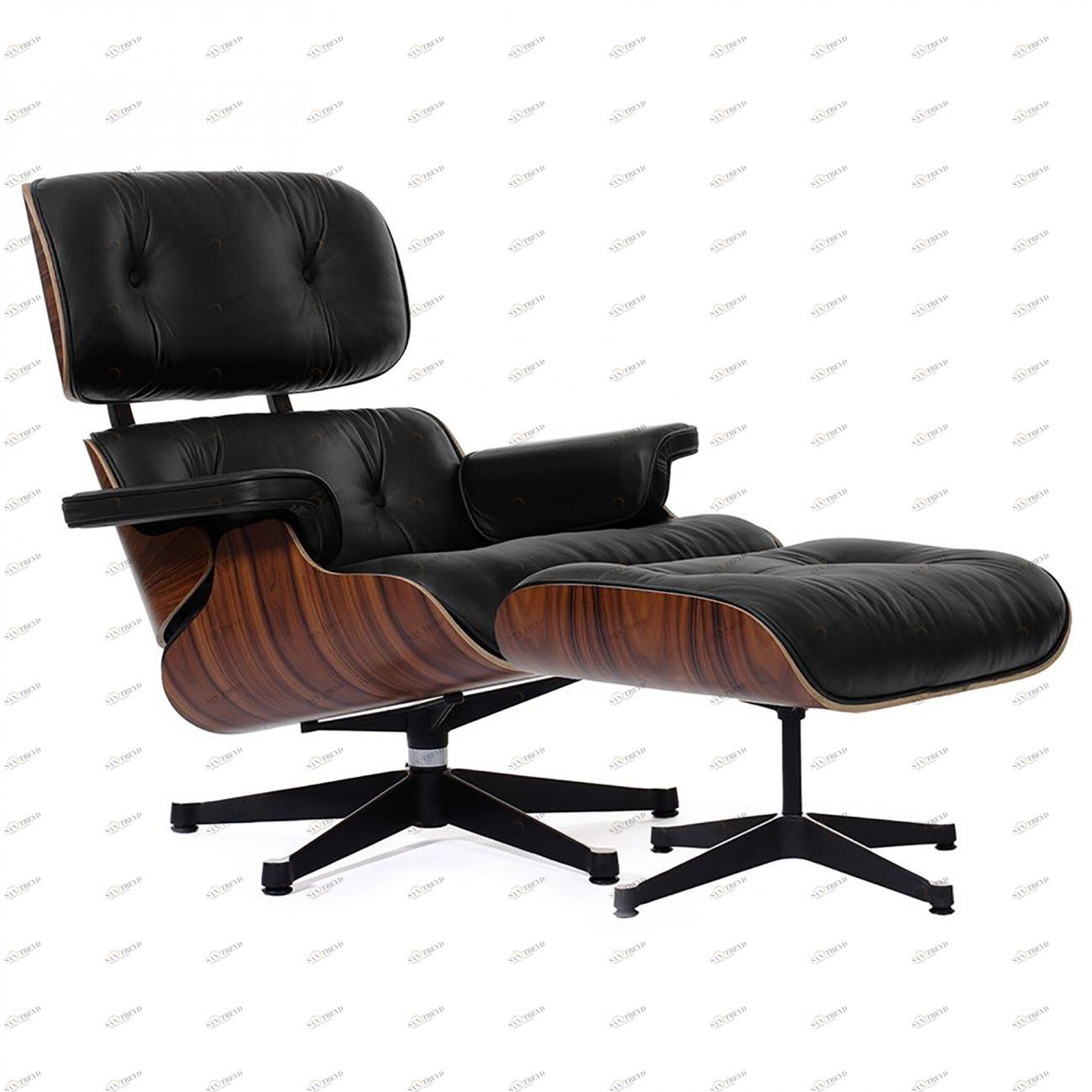 Кресло Eames Style Lounge Chair & Ottoman черное SOHO DESIGN ДИЗАЙНЕРСКИЕ, LOUNGE CHAIR 131492 Черный 