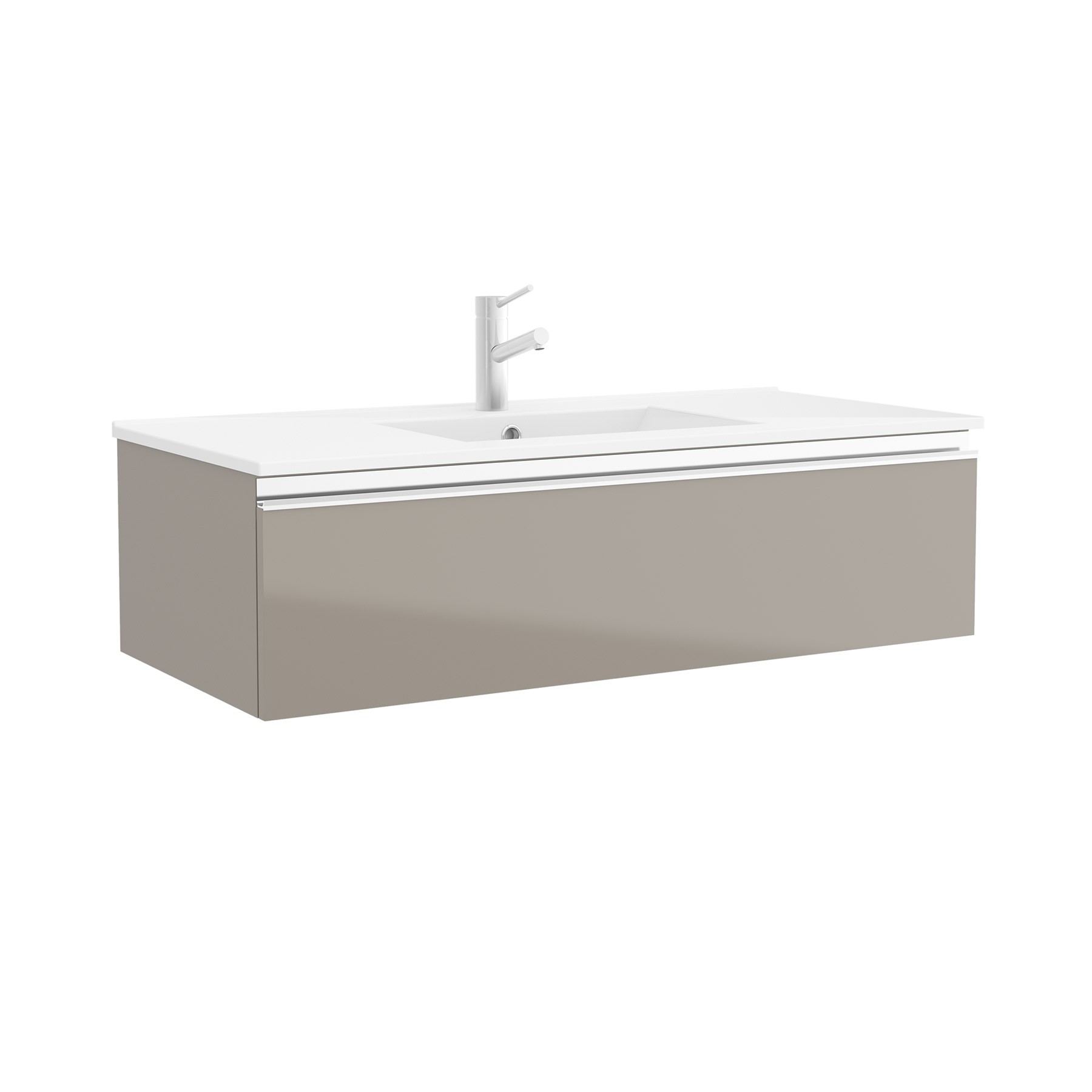 26607 SALGAR Мебель для умывальника SPIRIT 1000 1 металлический ящик GLOSS TAUPE 997 x 270 x 450 мм Глянцево-серо-коричневый