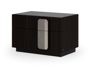 Прямоугольная тумбочка из черного дерева с ящиками