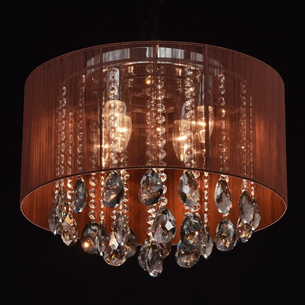 Люстра Жаклин 5xE14x60 Вт, металл/текстиль, цвет хром/коричневый 18162403 STLM-2068733 Maytoni  - Вид №2