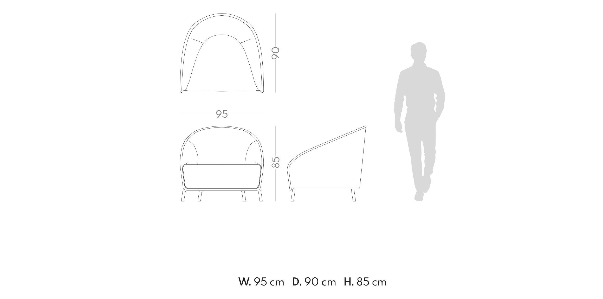 Тканевое кресло с подлокотниками PRADDY Metro ARCH-00135944 - Вид №3