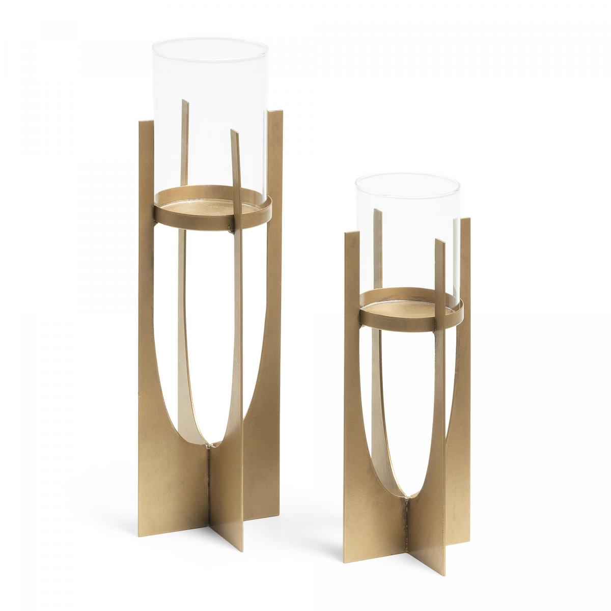 064973 Набор из 2 подсвечников золото La Forma Aucland  - Вид №1