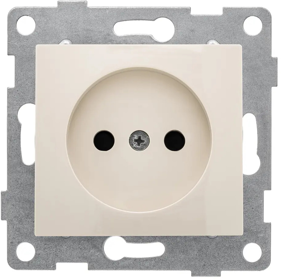 91775214 Розетка встраиваемая Gusi electric Bravo С10Р2-003 со шторками цвет бежевый STLM-1107874