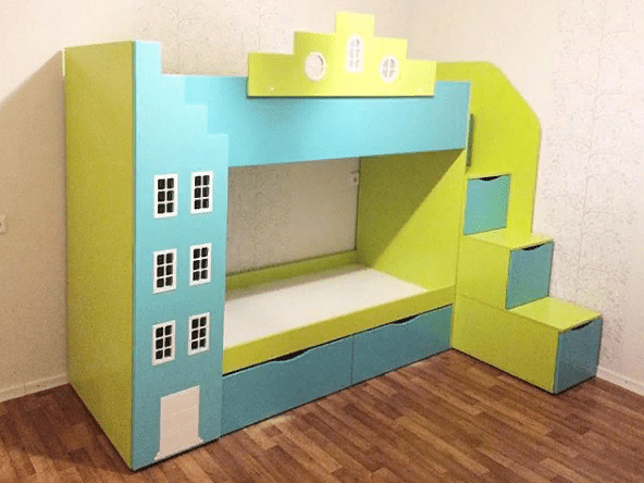 Кровать подростковая двухъярусная с 2 ящиками правая "Амстердам" МАНДАРИН АМСТЕРДАМ 179537 Разноцветный;белый;красный Santreyd  - Вид №7