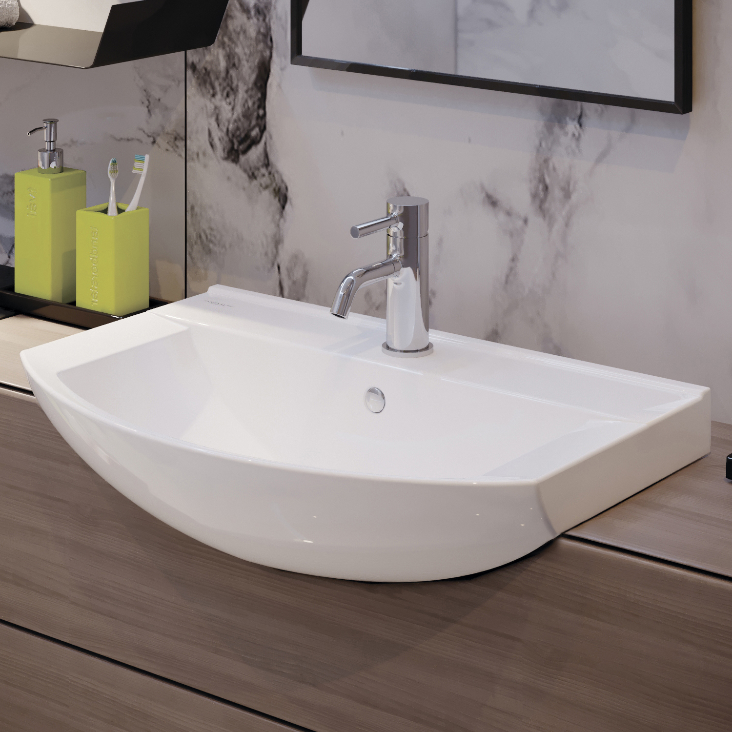 Тумба подвесная STAR80 / Бетон SANITA LUXE QDRSLCW60211W1 - Вид №2