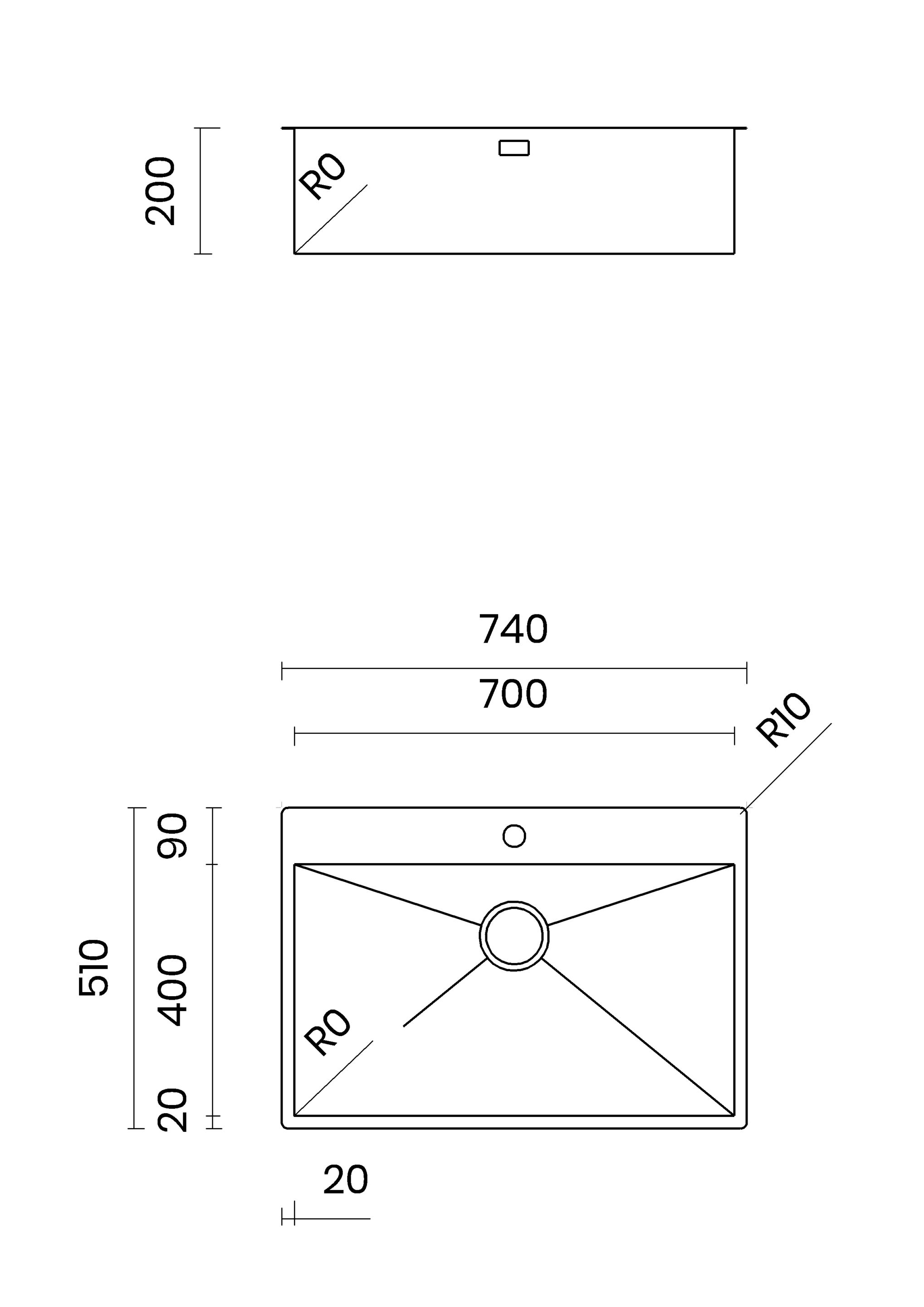 Раковина из нержавеющей стали TASCA нулевой радиус ARCH-00129402 - Вид №5