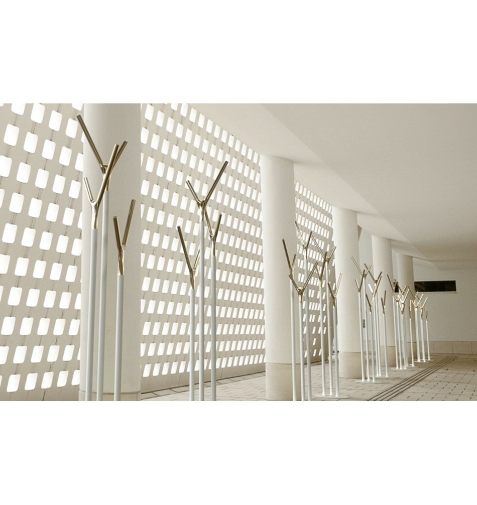 FROST WISHBONE Подставка для прихожей » белый / золотой Сталь Белое золото W1001-GW  - Вид №3