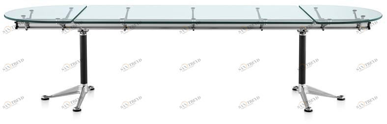 Herman Miller Раздвижной овальный стол для переговоров из алюминия и стекла Burdick sun-id-1352413