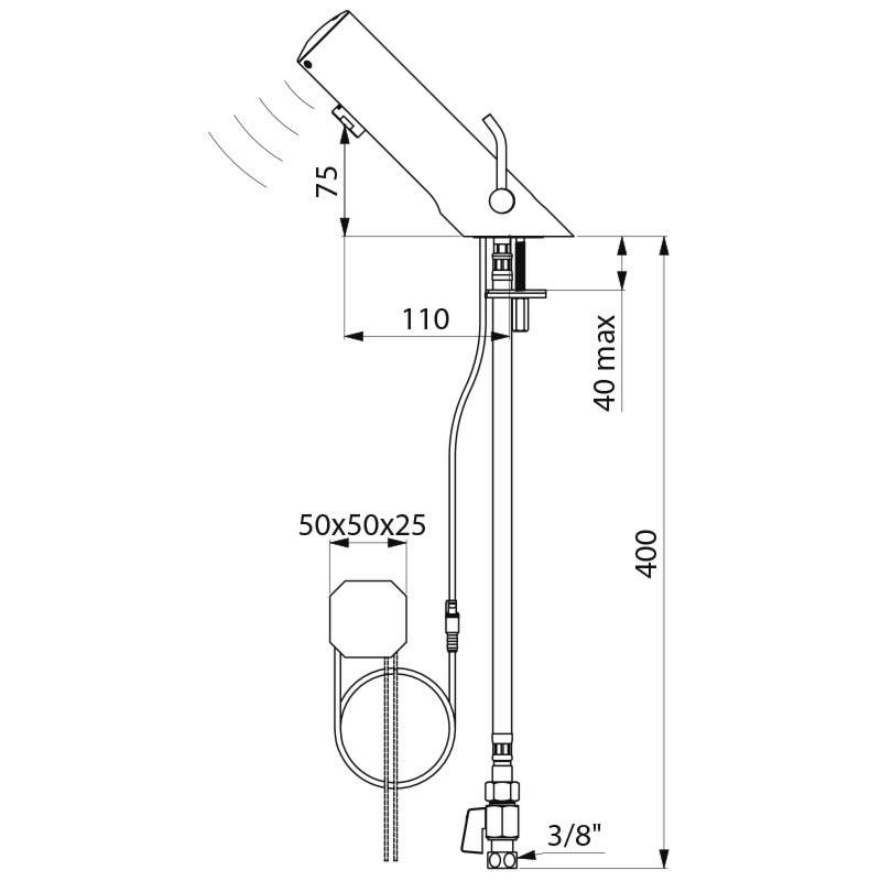 490000LH Сенсорный смеситель TEMPOMATIC MIX 4 DELABIE  - Вид №1