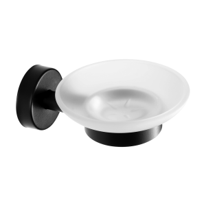 62131 Нержавеющая мыльница со стеклом, черная матовая поверхность SANELA