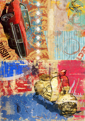 054 Calambour DGR Бумага для декупажа рисовая 35 x 50 см машина/мотоцикл DGR Santreyd 