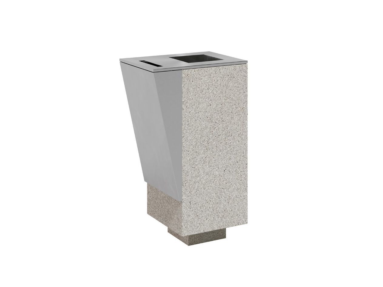 Бетонная стойка для мусора с пепельницей для наружного использования amop Citizen ARCH-00149659 - Вид №1