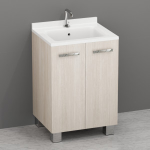 9166k6 Aquadom мебель в комплекте с умывальником 60x50 с сифоном 60 см цвет Светлый дуб Kerasan Aquadom Италия