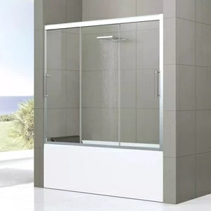 Novellini. Шторка на ванну 182x150 см 3PV с хромированным профилем ROSE ROSSE