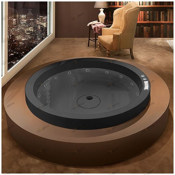 Ванна GRUPPO TREESSE Eos 160 STX-V846B-C чёрная с гидромассажем круглая отдельностоящая STXV846BC