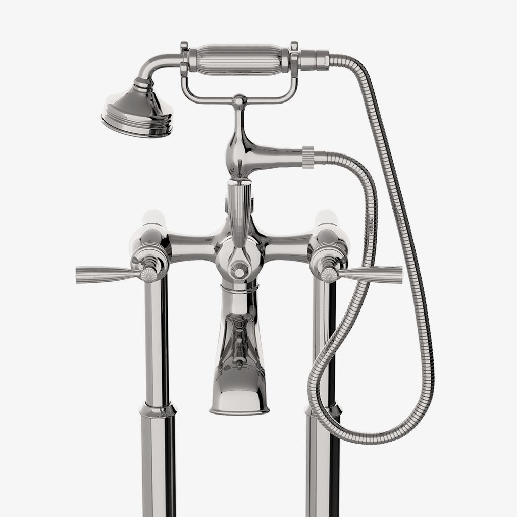 FRXT70 Напольный наполнитель для открытых ванн Foro с металлическим ручным душем и рычажными ручками Waterworks