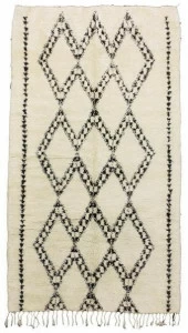 AFOLKI Прямоугольный шерстяной коврик с длинным ворсом и геометрическими мотивами Beni ourain Taa673be