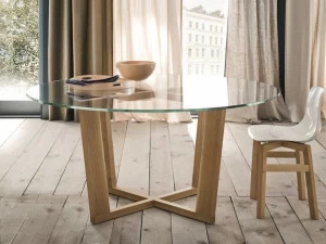 AltaCorte Круглый стеклянный стол для гостиной Ecolab Lb-ta7847