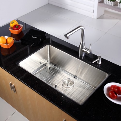 KHU100-30-KPF2140-SD20 Накладная раковина на столешницу  прямоугольная Krausru 