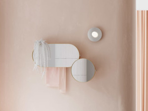 Овальное зеркало с настенной полкой