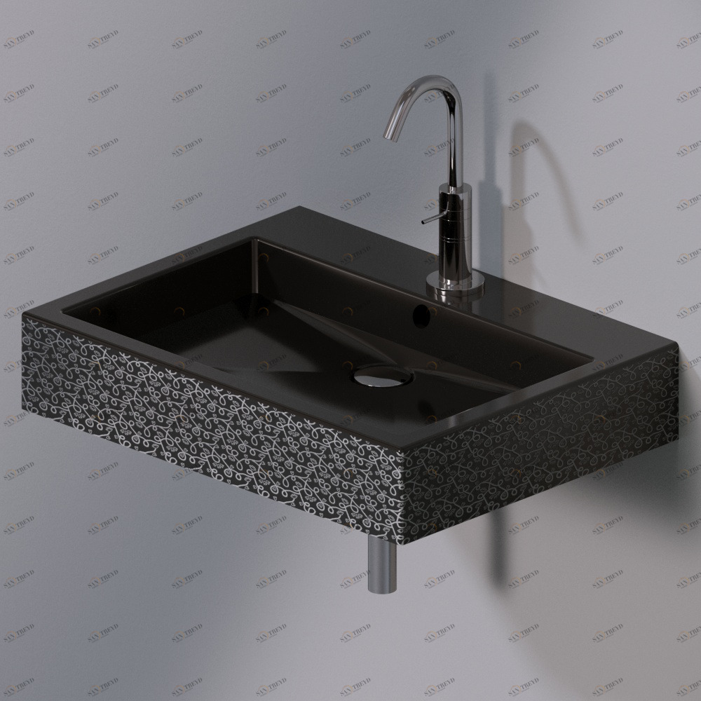 L267401 Подвесная раковина настенная прямоугольная A. e T. Italia Tank черная AeT ITALIA