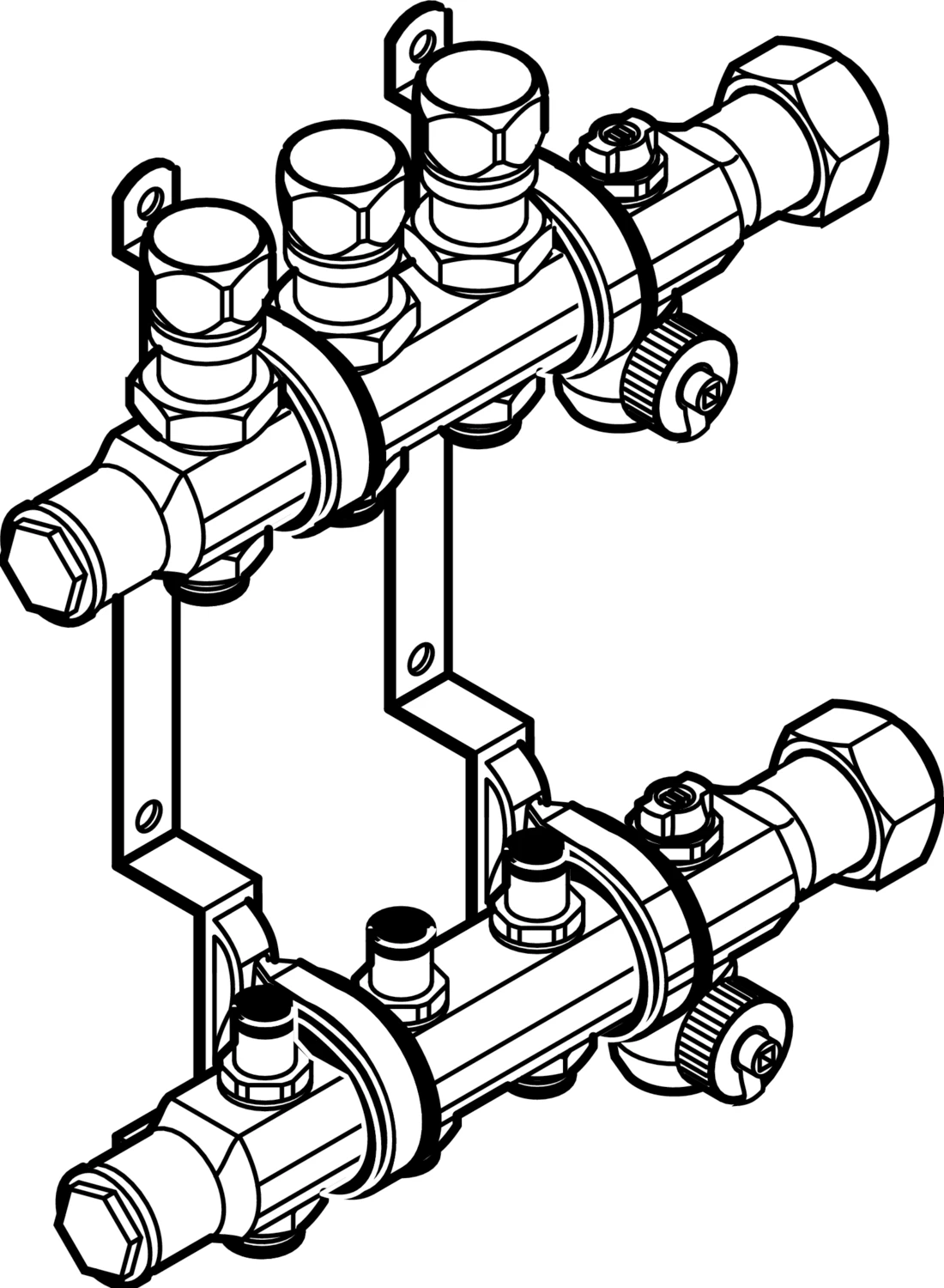 587 758 1) Модель 1006 Трубопроводные системы  Fonterra панельное отопление  Коллекторы  Нержавеющая сталь Santreyd  - Вид №1