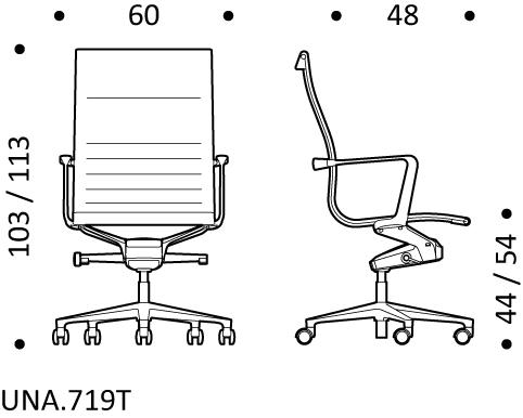 ICF Поворотное офисное кресло из ткани с 5 спицами на колесиках Una chair sun-id-1367412 - Вид №8