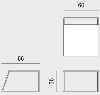 Viganò Низкий квадратный металлический журнальный столик на контракт George sun-id-1484019 - Вид №5