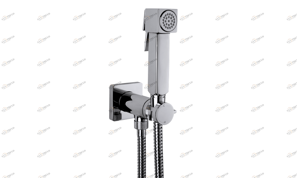 E38003 Гигиеническая лейка CUBE BRASS MIXER SET BOSSINI 