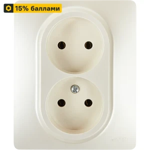 LEXMAN Lilian - двойная розетка без заземления жемчужного цвета 86761384