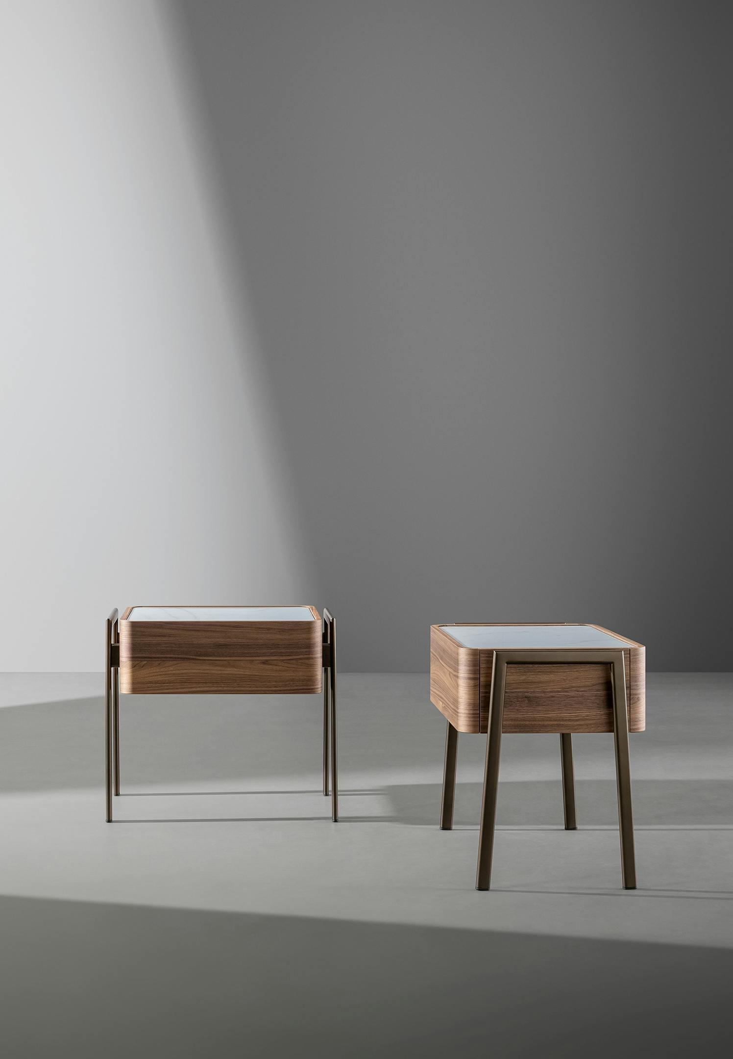 Прямоугольная тумбочка из дерева и мрамора BONALDO PARTOUT ARCH-00005180 - Вид №1