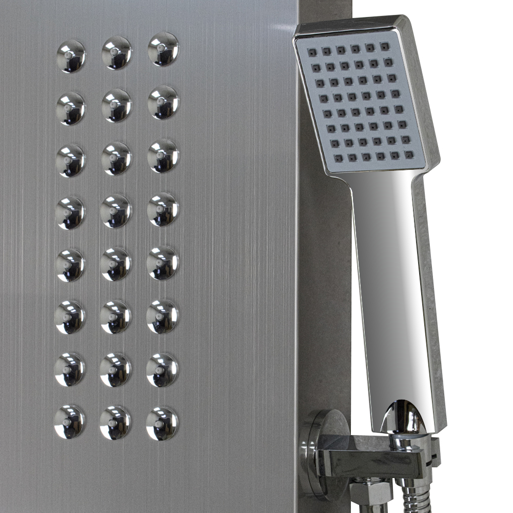 GFmark - Душевая панель - "тропический душ" с двумя лейками, корпус ЗАЦАРАПАННАЯ, нержавеющая сталь марки 304, код: 5510  - Вид №1