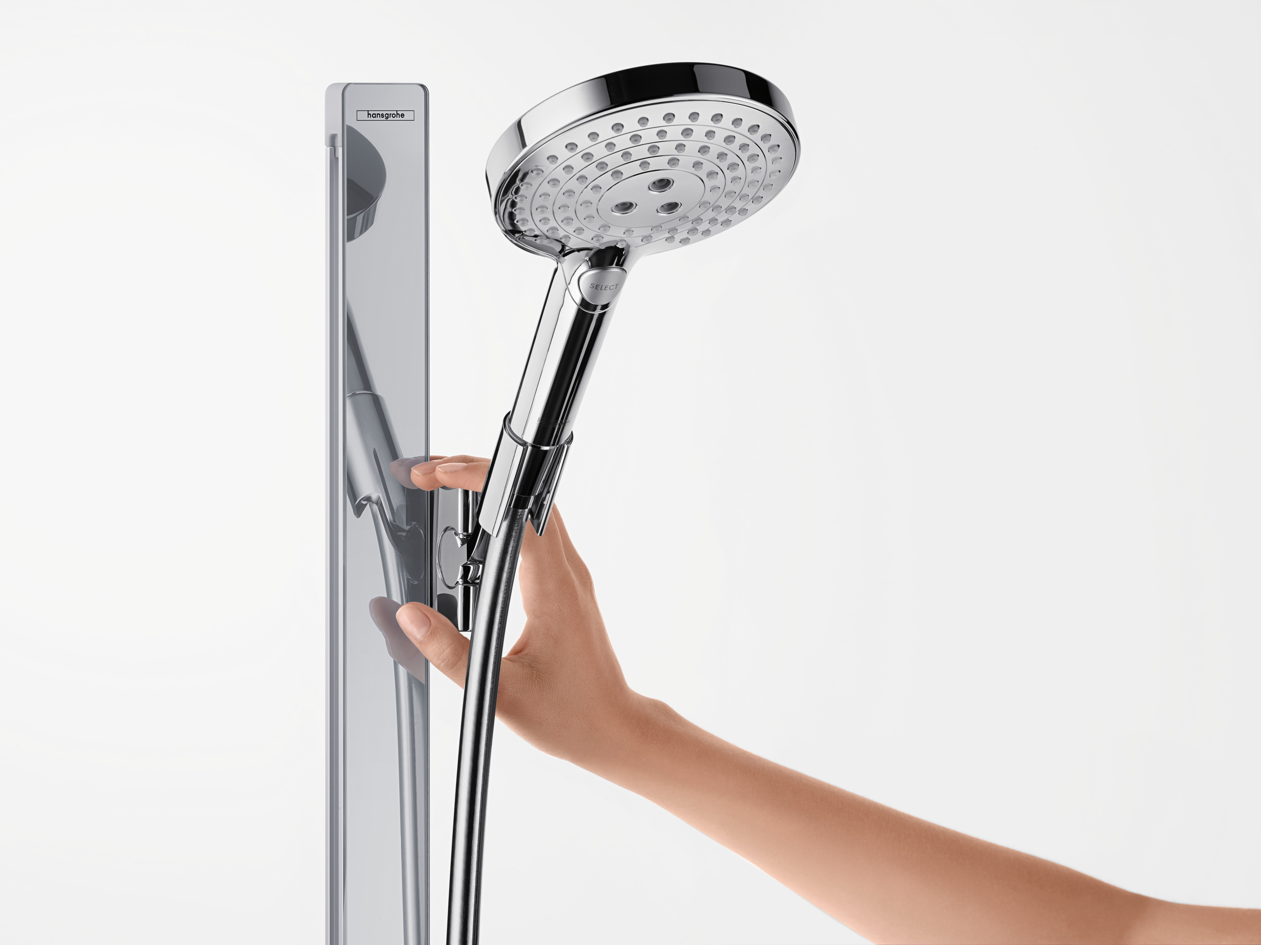 27649400 Raindance Select S Душевой набор 120 3jet EcoSmart 9 л / мин со штангой 90 см и мыльницей Hansgrohe  - Вид №2
