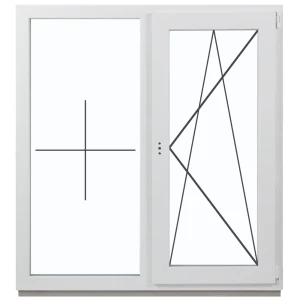 Окно пластиковое ПВХ Deceuninck двустворчатое 1160x1000 мм (ВхШ) однокамерный стеклопакет белый/белый