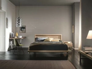 AltaCorte Двуспальная кровать из дерева и стекла Ecolab night Lb-zn7357