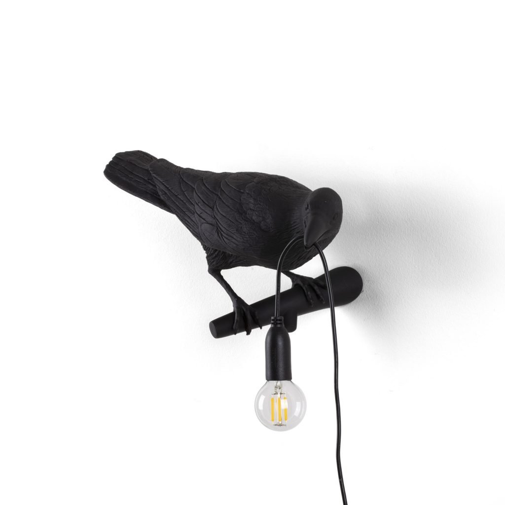 Светильник настенный черный Bird Lamp Black Looking Right 14738 SELETTI С ПТИЧКОЙ 00-3882936 Черный  - Вид №5