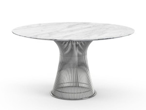 Круглый стол из мрамора и стали