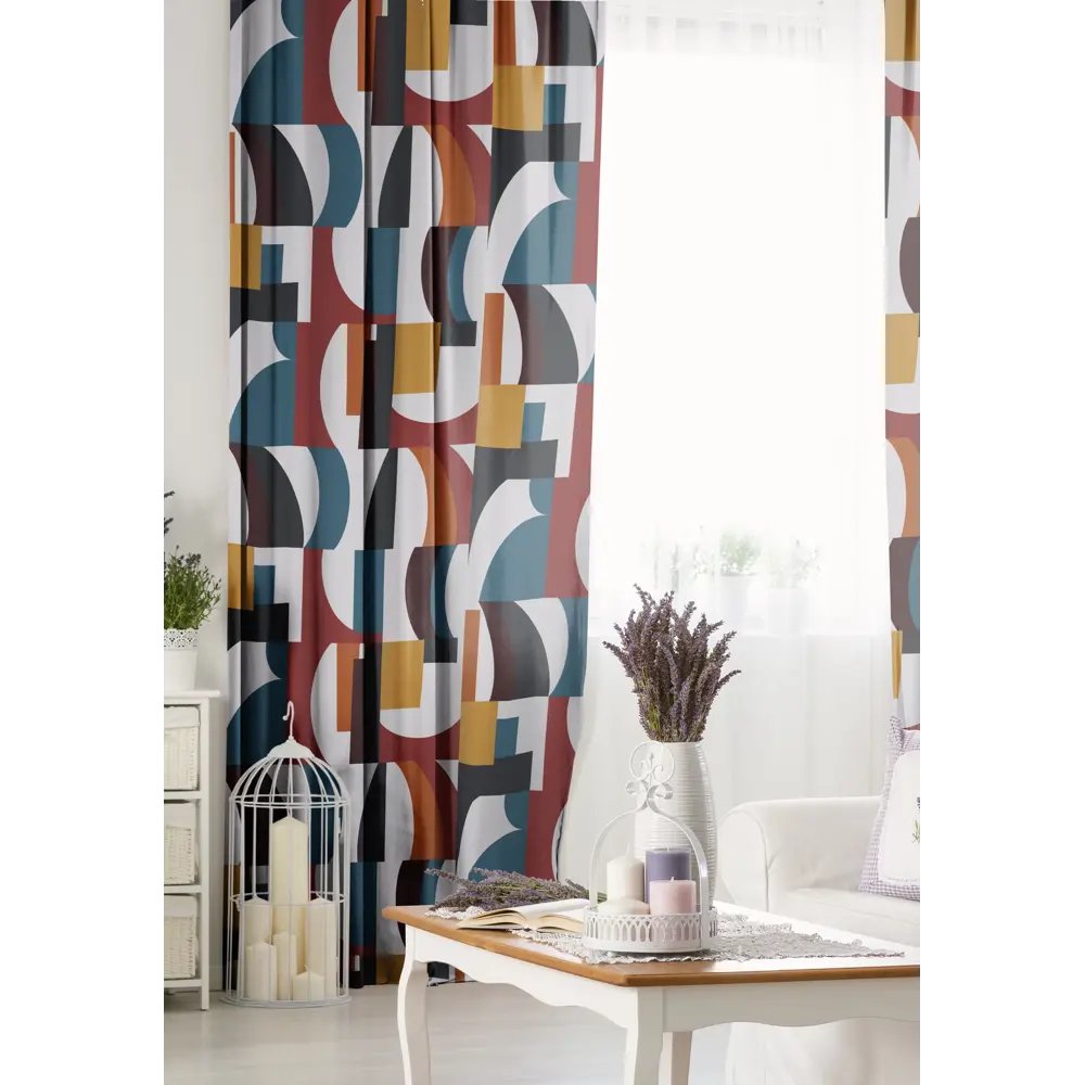 Штора на ленте Пляж 150x260 см цвет красный SEASONS STLM-2105431 - Вид №5