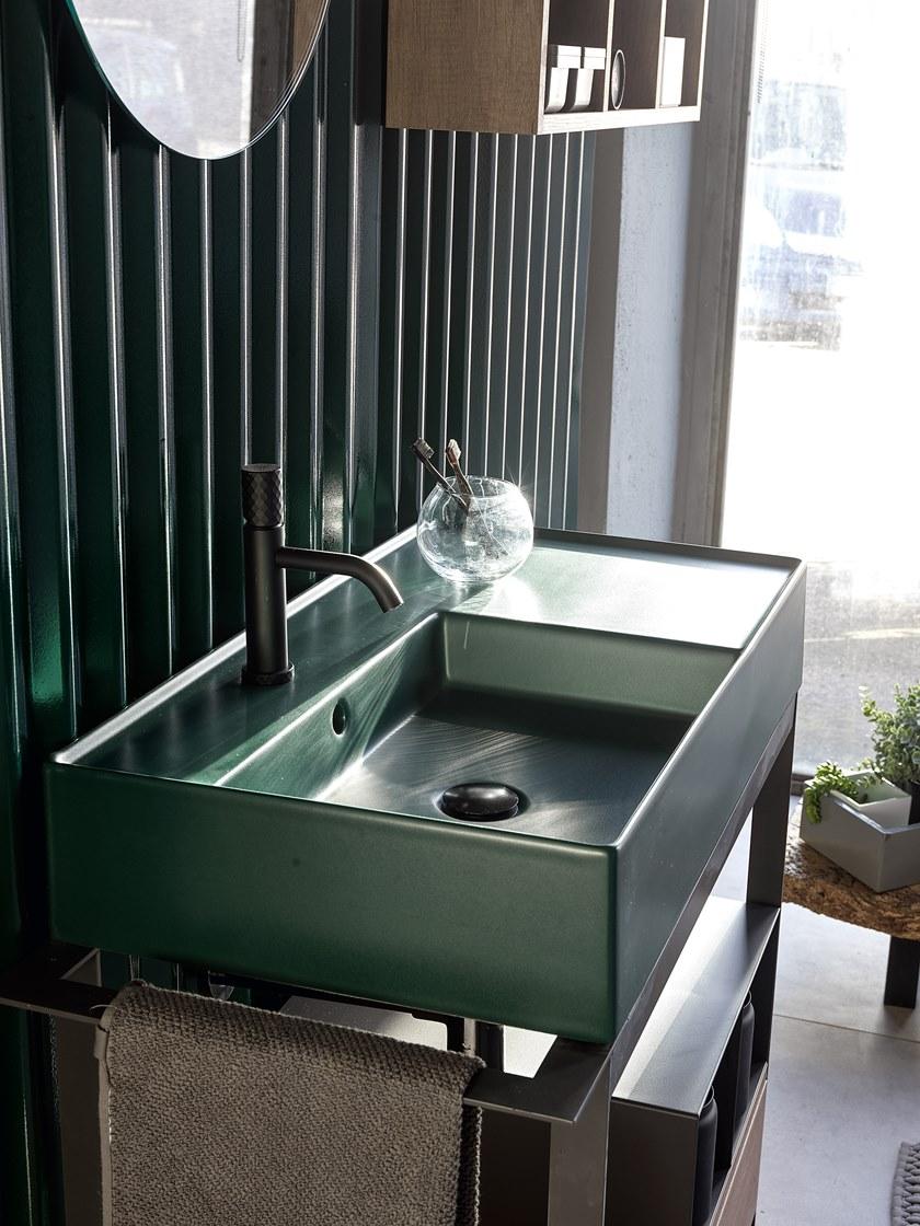 Scarabeo Ceramiche Тумба под умывальник из металла с вешалкой для полотенец Solid sun-id-1377566 - Вид №8