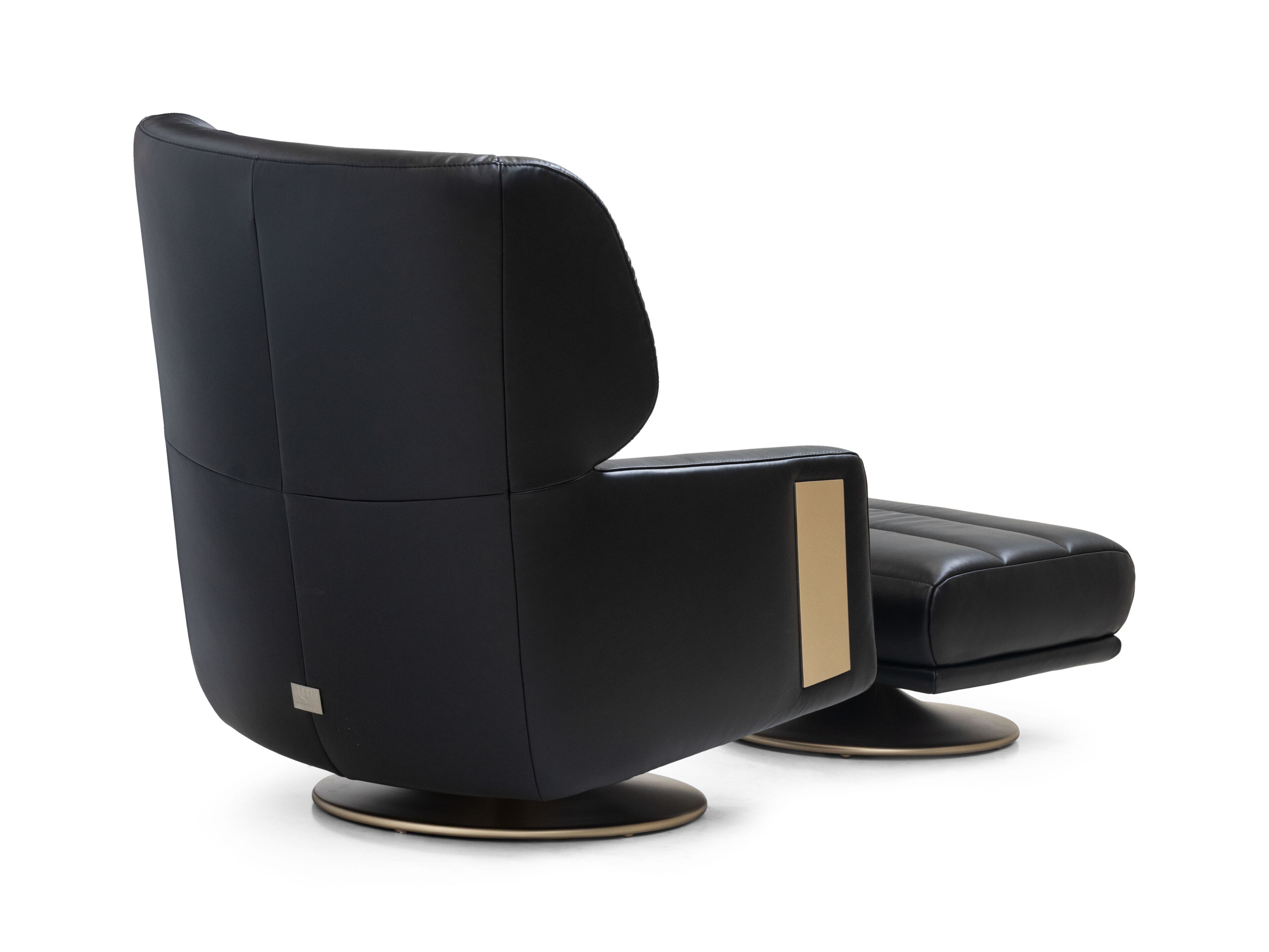 Кожаное вращающееся кресло с подставкой для ног Wayne Enterprises Home Collection WE-13 ARCH-00011523 - Вид №2