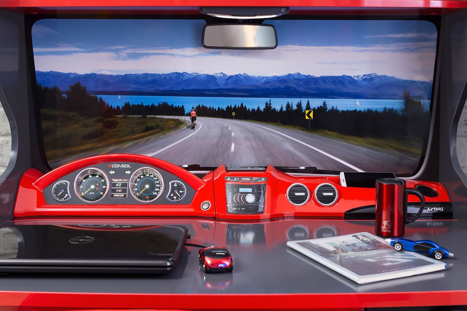 Письменный стол с надстройкой черно-красный Champion Racer CILEK CHAMPION RACER 00-3832540 Красный Santreyd  - Вид №2